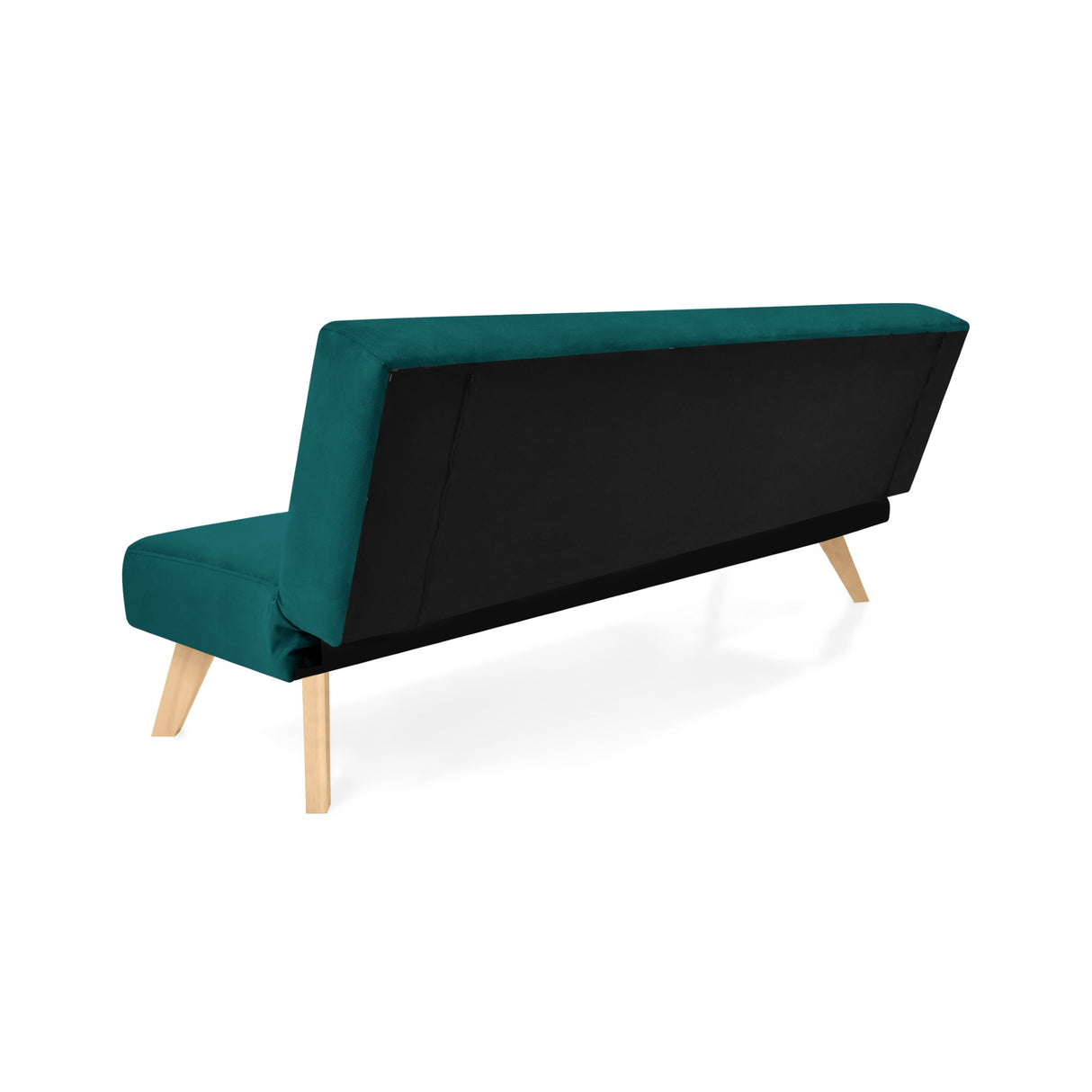 Sofá Cama London Petróleo Denver y Matiz Natural 180x78cm de Dos Puestos Reclinable sin Apoya Brazos