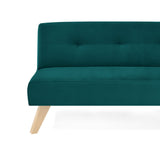Sofá Cama London Petróleo Denver y Matiz Natural 180x78cm de Dos Puestos Reclinable sin Apoya Brazos