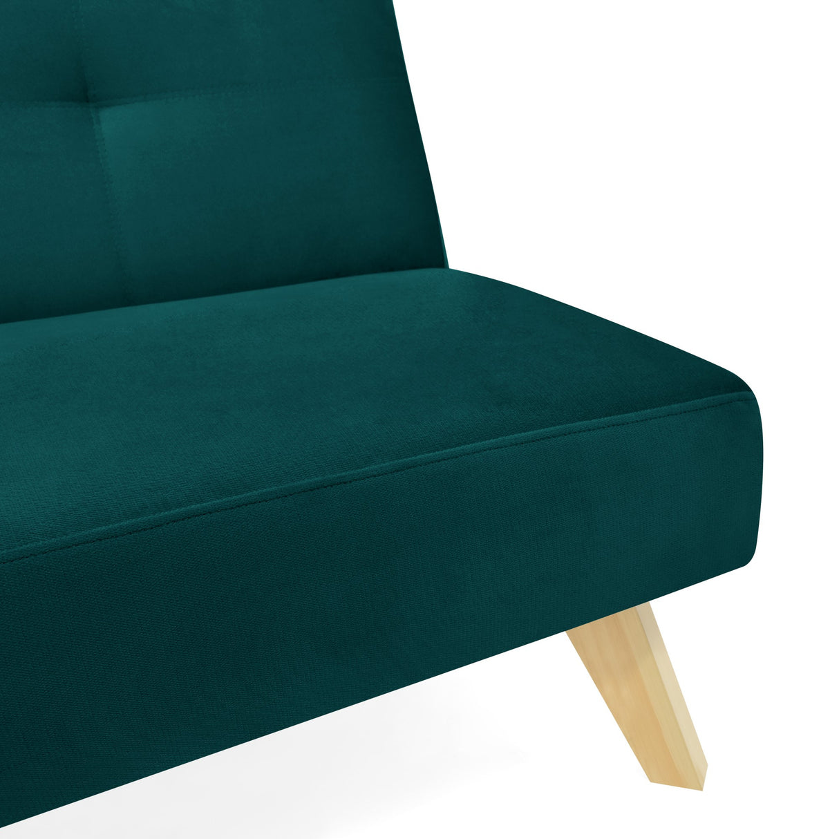 Sofá Cama London Petróleo Denver y Matiz Natural 180x78cm de Dos Puestos Reclinable sin Apoya Brazos