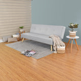 Sofá Cama London Plata Denver y Matiz Natural 180x78cm de Dos Puestos Reclinable sin Apoya Brazos