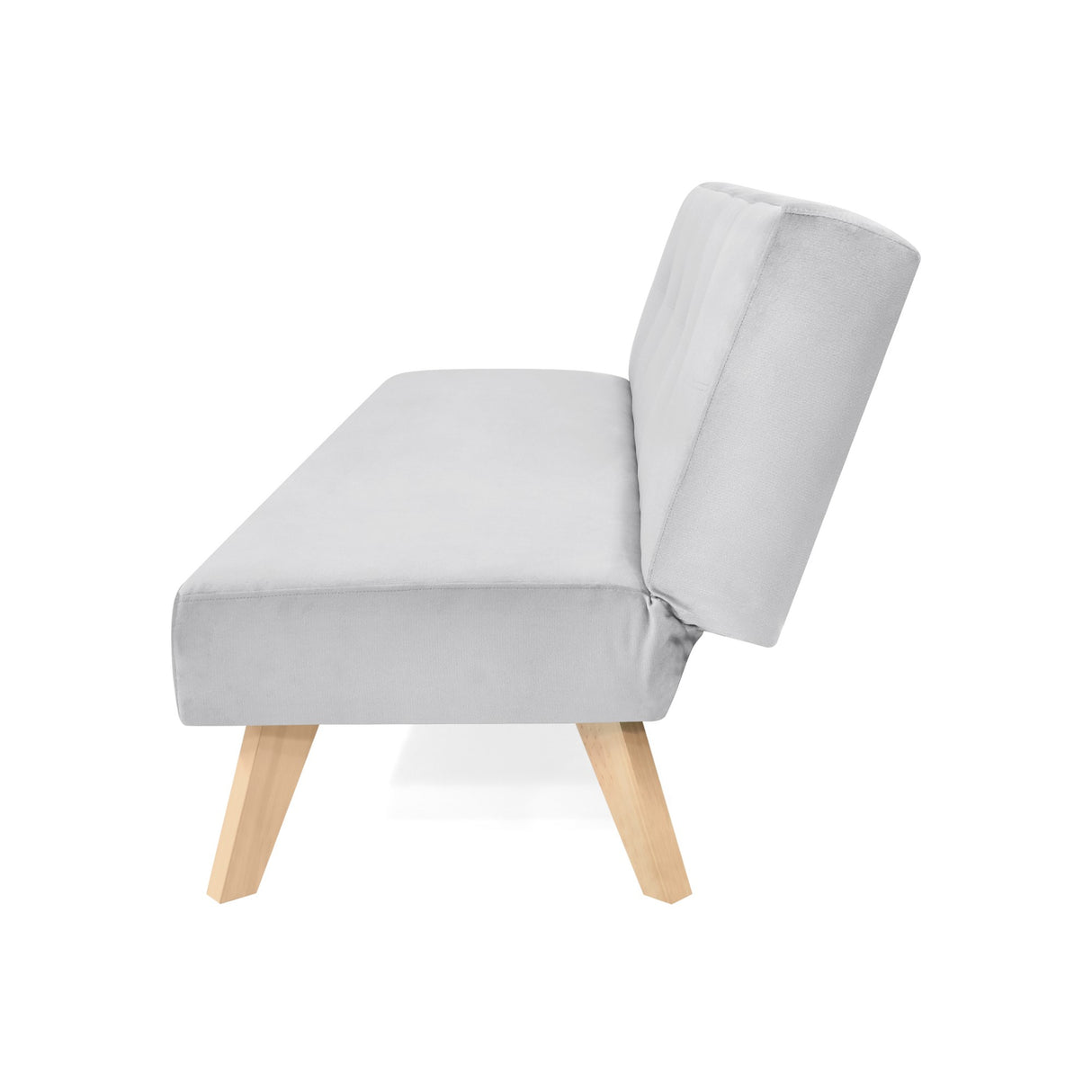 Sofá Cama London Plata Denver y Matiz Natural 180x78cm de Dos Puestos Reclinable sin Apoya Brazos
