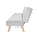 Sofá Cama London Plata Denver y Matiz Natural 180x78cm de Dos Puestos Reclinable sin Apoya Brazos