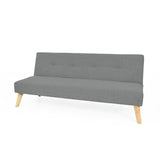Sofá Cama London Gris Dicosta y Matiz Natural 180x78cm de Dos Puestos Reclinable sin Apoya Brazos