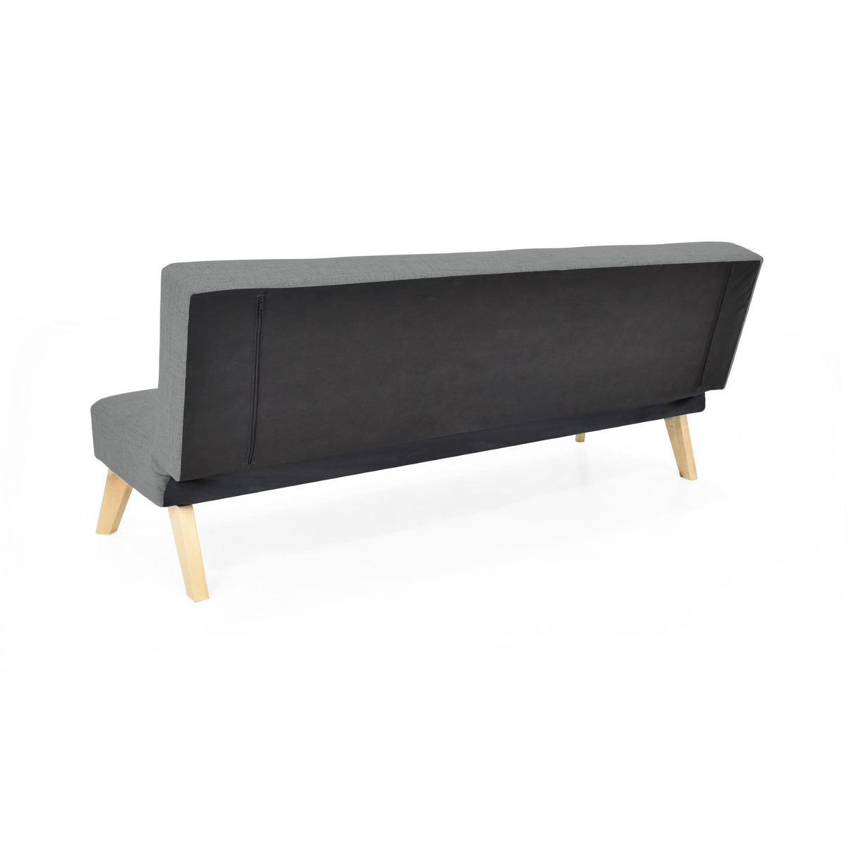 Sofá Cama London Gris Dicosta y Matiz Natural 180x78cm de Dos Puestos Reclinable sin Apoya Brazos