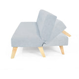 Sofá Cama London Plomo Eureka y Matiz Natural 180x78cm de Dos Puestos Reclinable sin Apoya Brazos