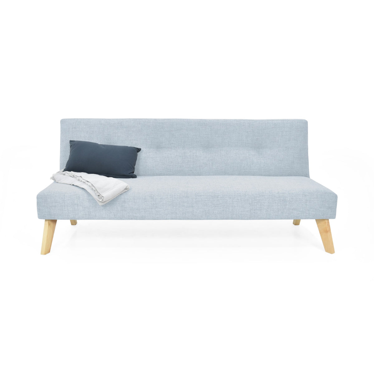 Sofá Cama London Plomo Eureka y Matiz Natural 180x78cm de Dos Puestos Reclinable sin Apoya Brazos