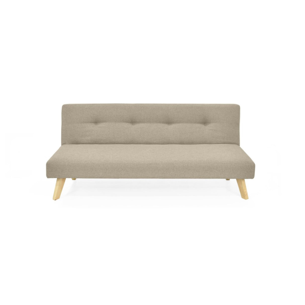 Sofá Cama London Beige Duster y Matiz Natural 180x78cm de Dos Puestos Reclinable sin Apoya Brazos