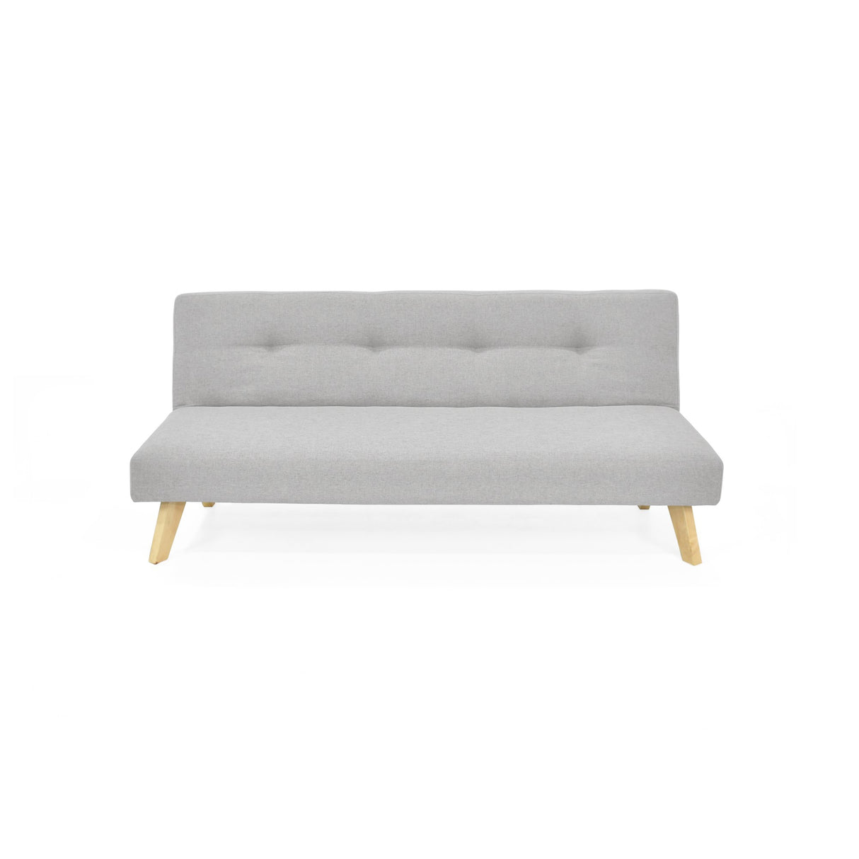 Sofá Cama London Plata Duster y Matiz Natural 180x78cm de Dos Puestos Reclinable sin Apoya Brazos