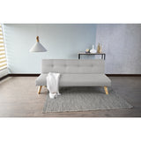 Sofá Cama London Plata Duster y Matiz Natural 180x78cm de Dos Puestos Reclinable sin Apoya Brazos