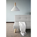 Sofá Cama London Plata Duster y Matiz Natural 180x78cm de Dos Puestos Reclinable sin Apoya Brazos