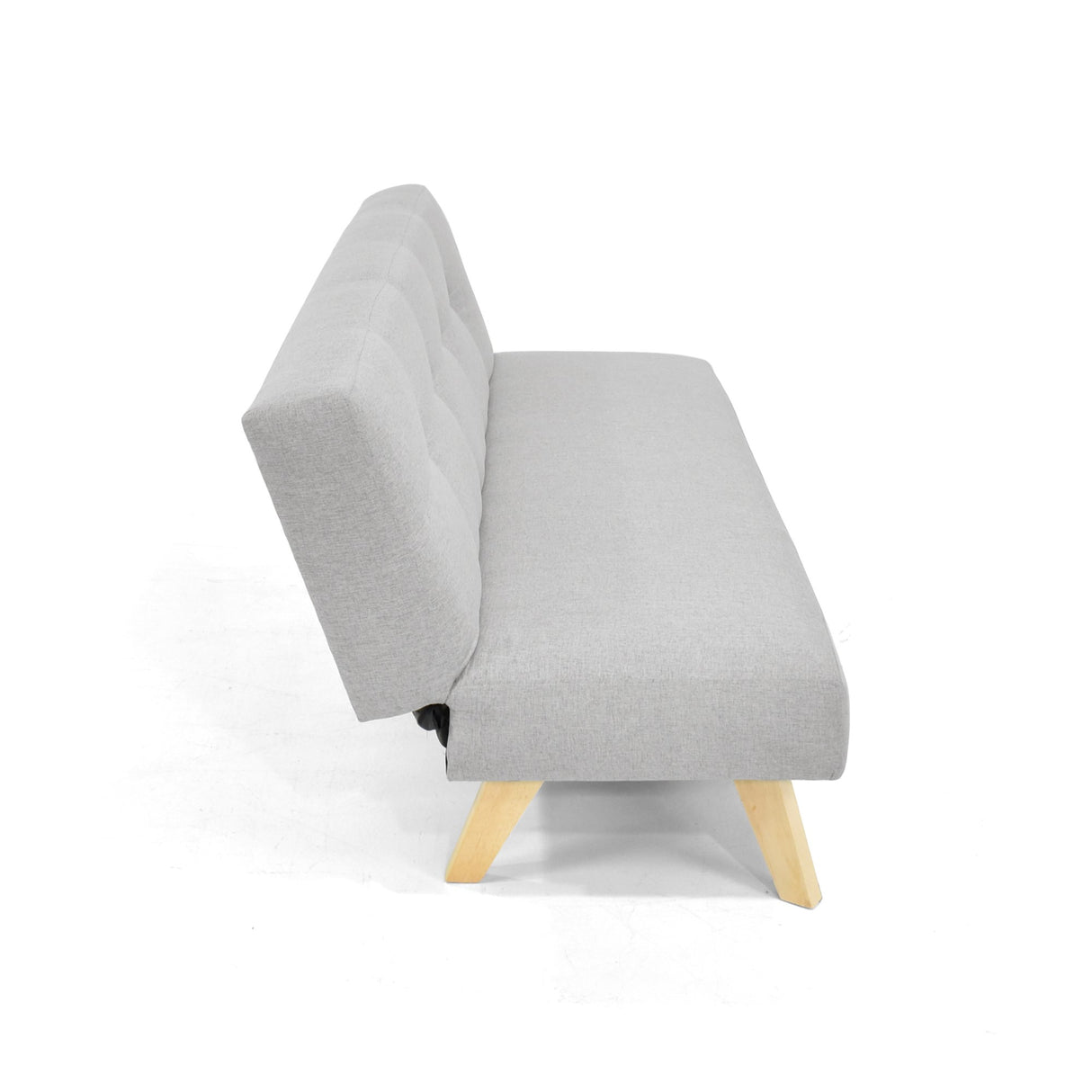 Sofá Cama London Plata Duster y Matiz Natural 180x78cm de Dos Puestos Reclinable sin Apoya Brazos