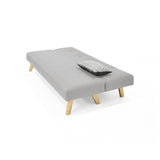 Sofá Cama London Plata Duster y Matiz Natural 180x78cm de Dos Puestos Reclinable sin Apoya Brazos