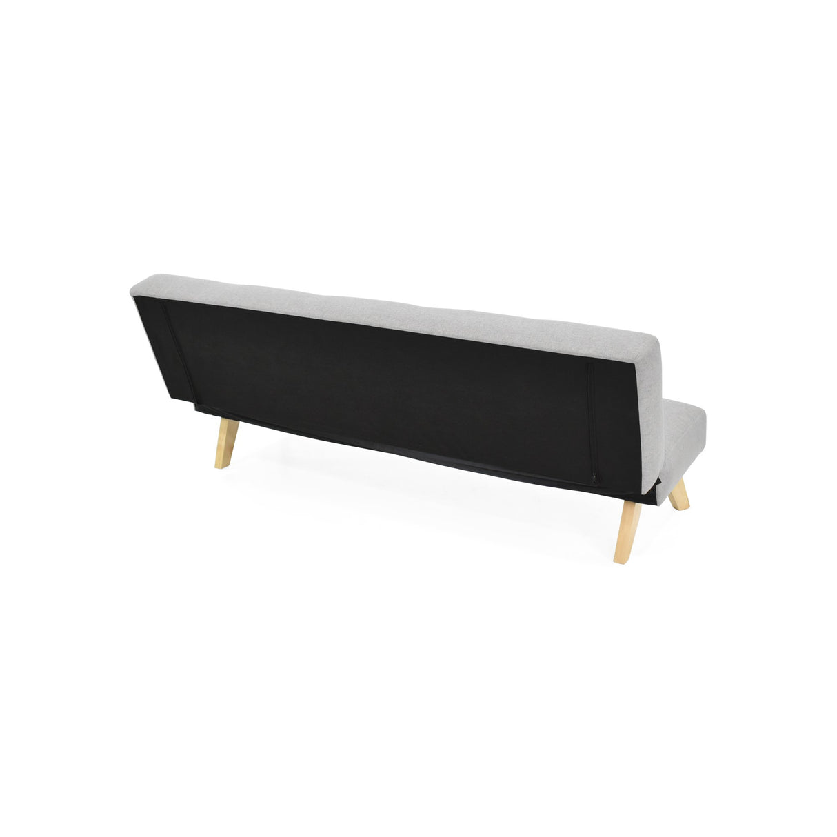 Sofá Cama London Plata Duster y Matiz Natural 180x78cm de Dos Puestos Reclinable sin Apoya Brazos