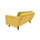Sofá Manila Mostaza Dicosta y Matiz Wengue 153x80cm de Dos Puestos sin Apoya Brazos