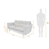 Sofá Manila Mostaza Dicosta y Matiz Wengue 153x80cm de Dos Puestos sin Apoya Brazos