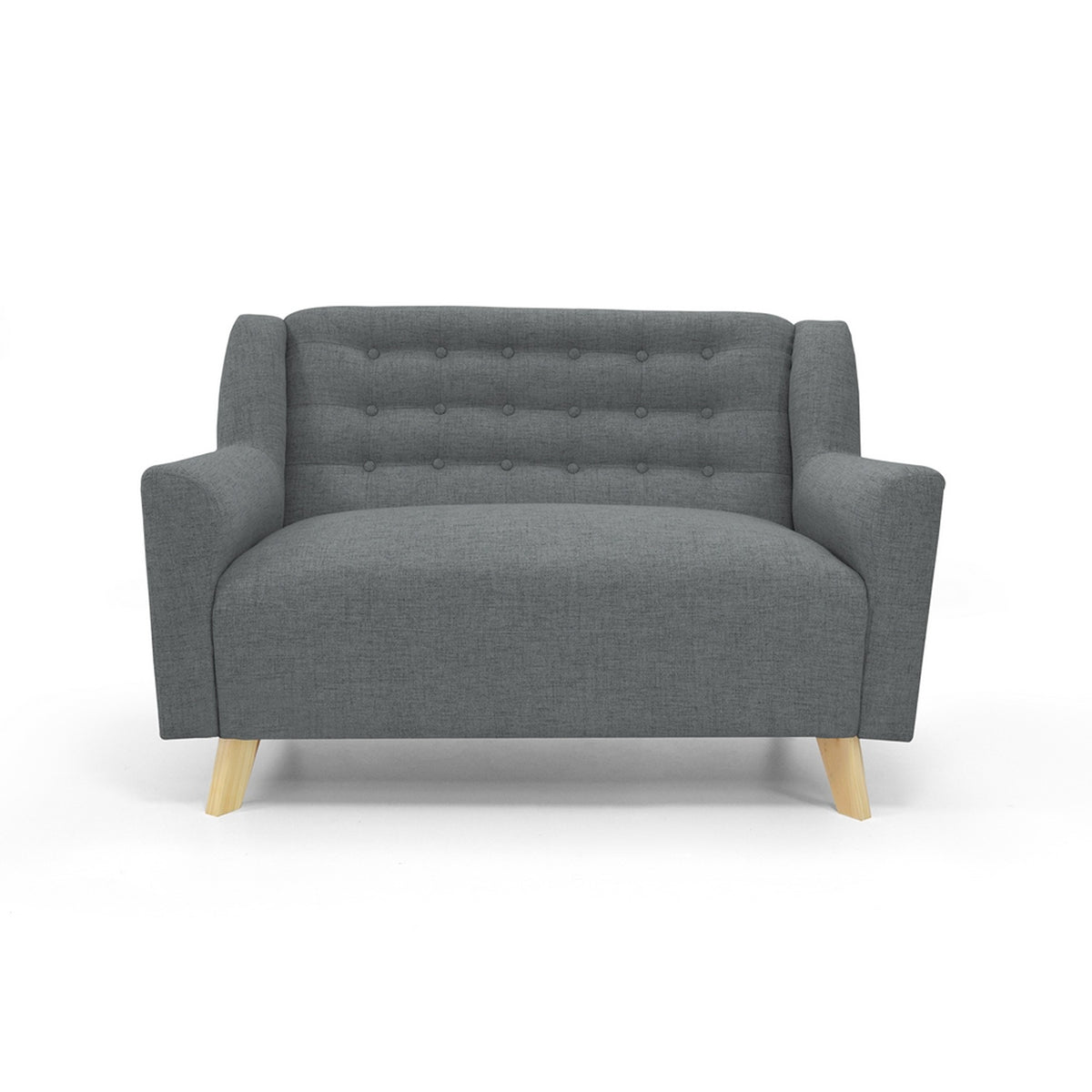 Sofá Marruecos Gris Dicosta y Matiz Natural 140x92cm de Dos Puestos con Apoya Brazos
