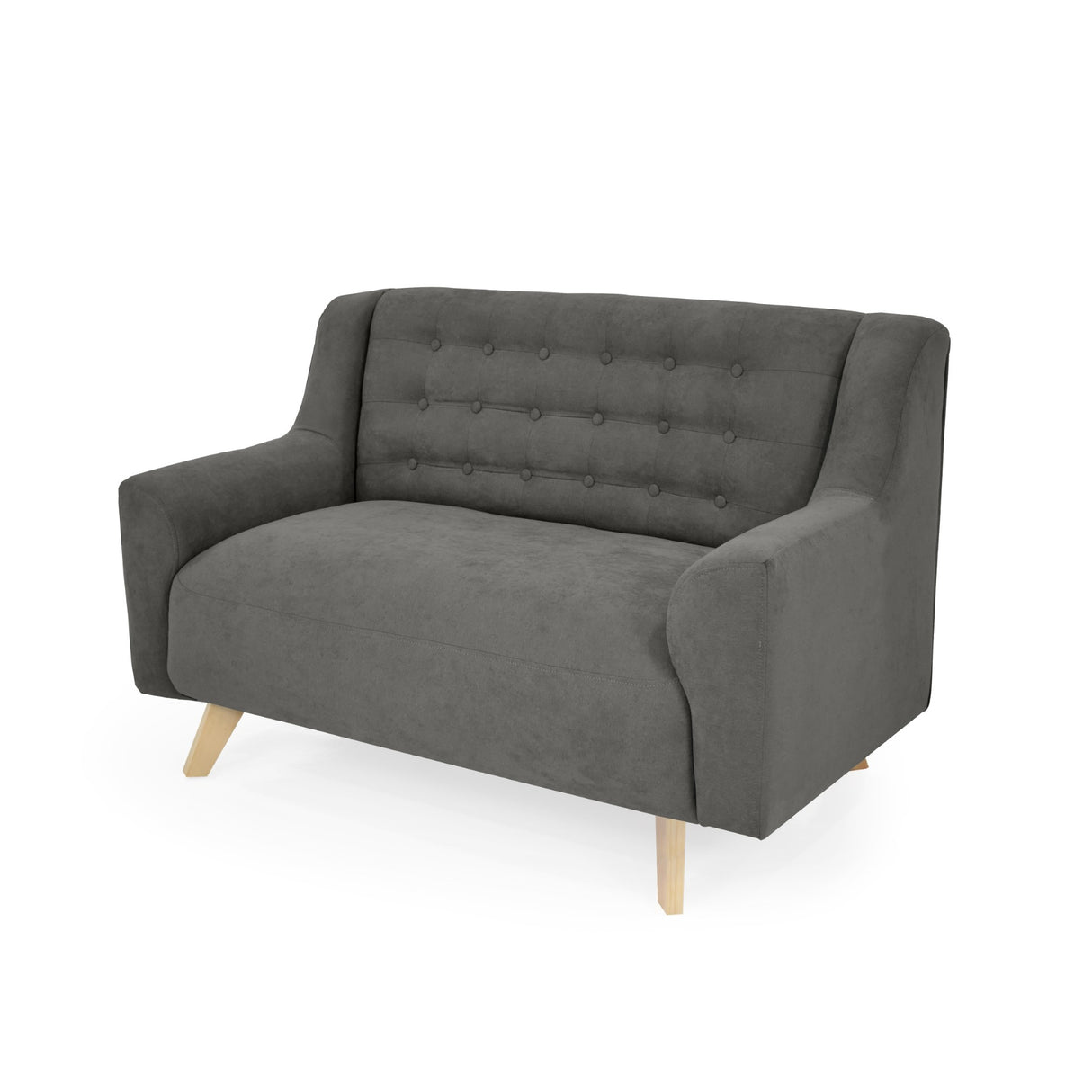 Sofá Marruecos Gris Dorsey y Matiz Natural 140x92cm de Dos Puestos con Apoya Brazos