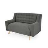 Sofá Marruecos Gris Dorsey y Matiz Natural 140x92cm de Dos Puestos con Apoya Brazos