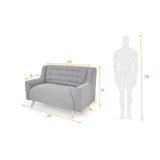 Sofá Marruecos Gris Dorsey y Matiz Natural 140x92cm de Dos Puestos con Apoya Brazos