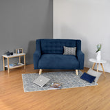 Sofá Marruecos Índigo Dorsey y Matiz Natural 140x92cm de Dos Puestos con Apoya Brazos