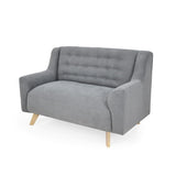 Sofá Marruecos Plata Dorsey y Matiz Natural 140x92cm de Dos Puestos con Apoya Brazos