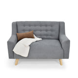 Sofá Marruecos Plata Dorsey y Matiz Natural 140x92cm de Dos Puestos con Apoya Brazos