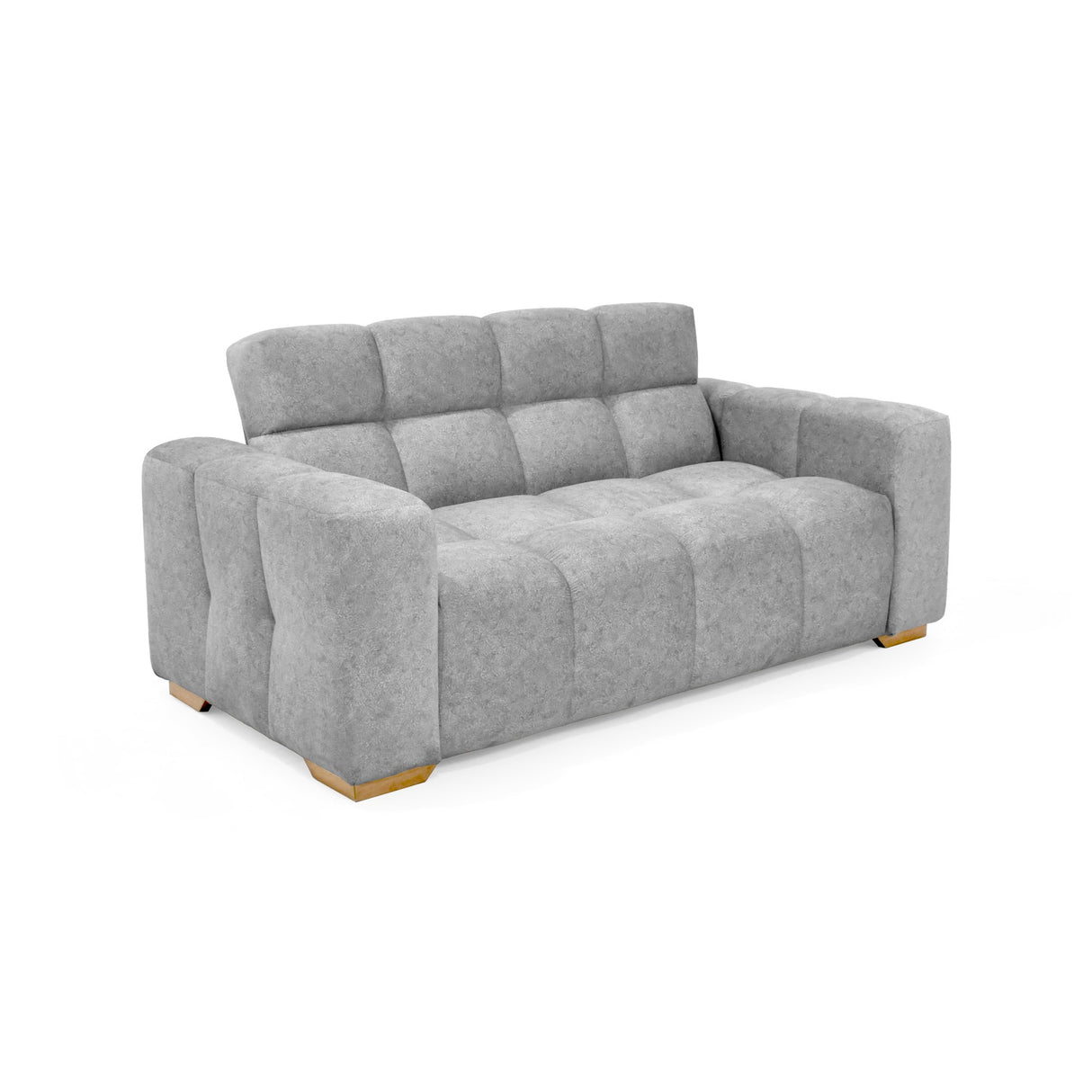 Sofá Miami Gris Sky y Matiz Caoba 171x81cm de Dos Puestos con Apoya Brazos