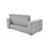 Sofá Miami Gris Sky y Matiz Caoba 171x81cm de Dos Puestos con Apoya Brazos