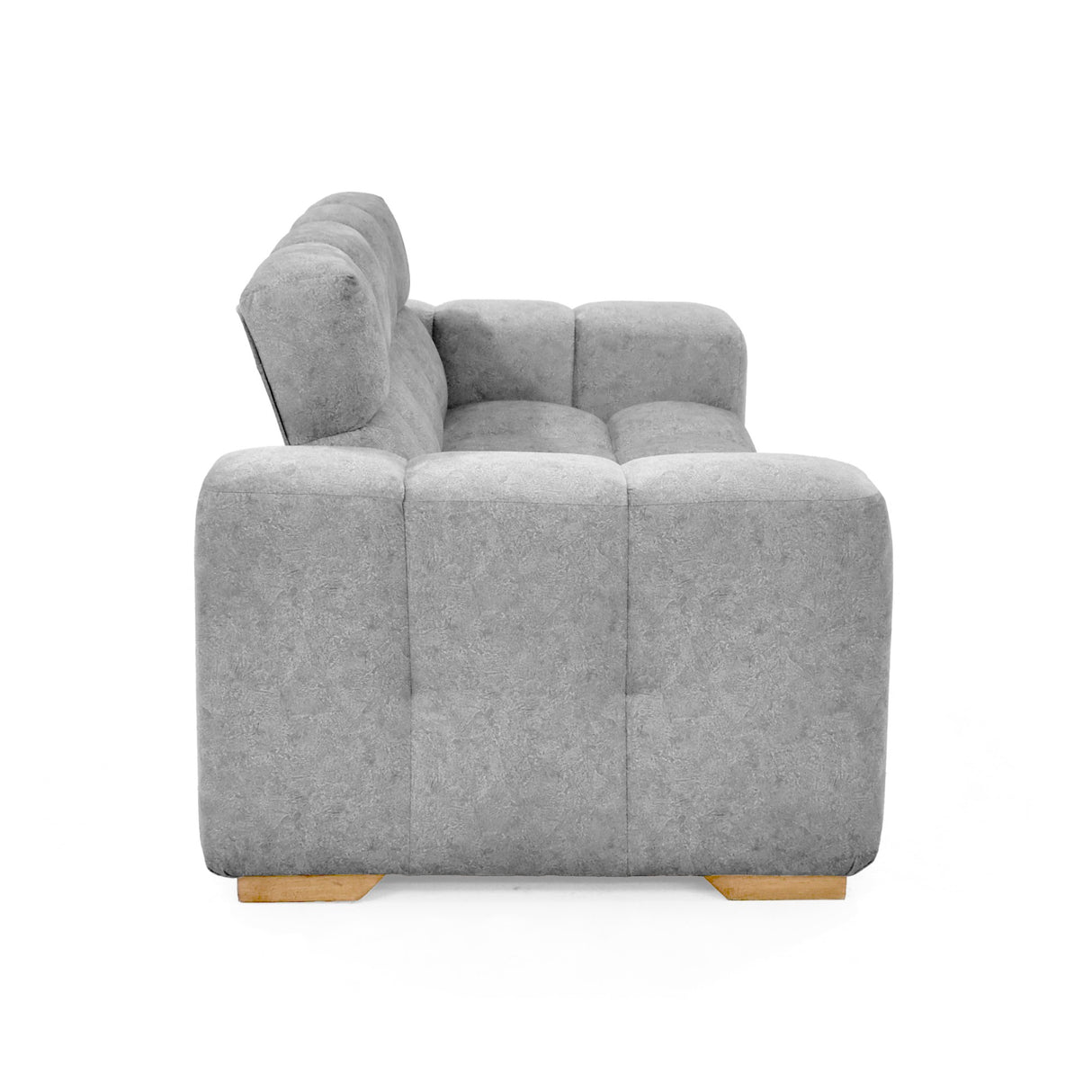 Sofá Miami Gris Sky y Matiz Caoba 171x81cm de Dos Puestos con Apoya Brazos