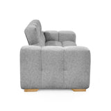 Sofá Miami Gris Sky y Matiz Caoba 171x81cm de Dos Puestos con Apoya Brazos