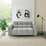 Sofá Miami Gris Sky y Matiz Caoba 171x81cm de Dos Puestos con Apoya Brazos