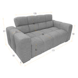 Sofá Miami Gris Sky y Matiz Caoba 171x81cm de Dos Puestos con Apoya Brazos