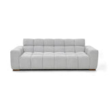 Sofá Cama Miami Plata Shaggy y Matiz Caoba 228x78cm de Tres Puestos Reclinable con Apoya Brazos