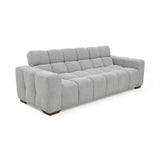 Sofá Cama Miami Plata Shaggy y Matiz Caoba 228x78cm de Tres Puestos Reclinable con Apoya Brazos