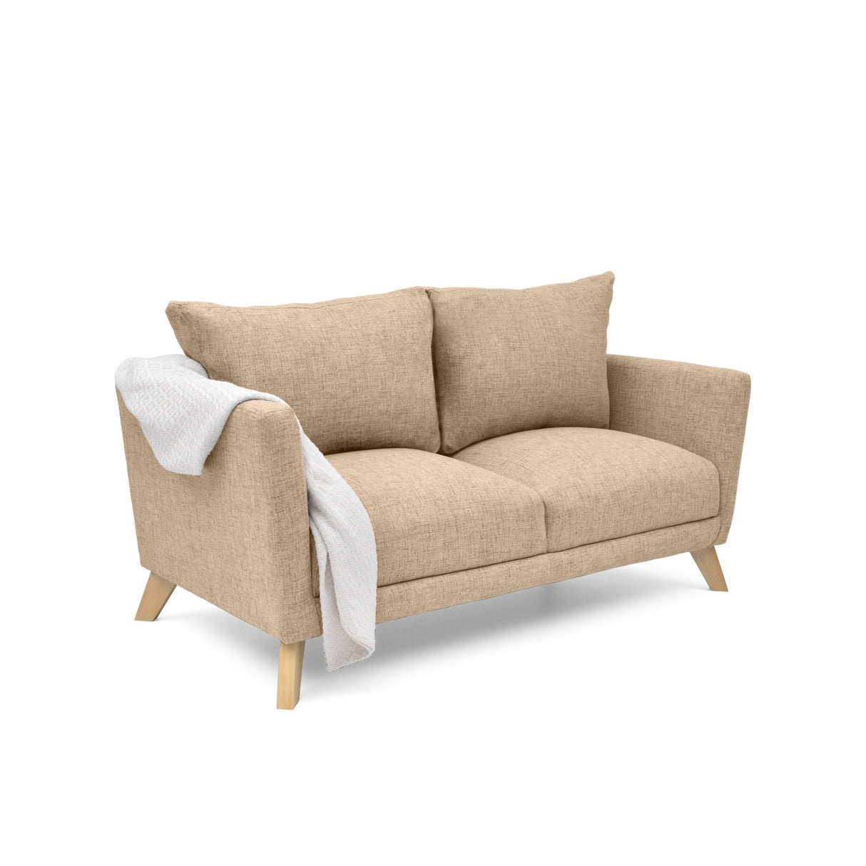 Sofá Montecarlo Beige Dicosta y Matiz Natural 170x90cm de Tres Puestos con Apoya Brazos