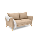 Sofá Montecarlo Beige Dicosta y Matiz Natural 170x90cm de Tres Puestos con Apoya Brazos