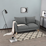 Sofá Montecarlo Gris Dicosta y Matiz Natural 170x90cm de Tres Puestos con Apoya Brazos