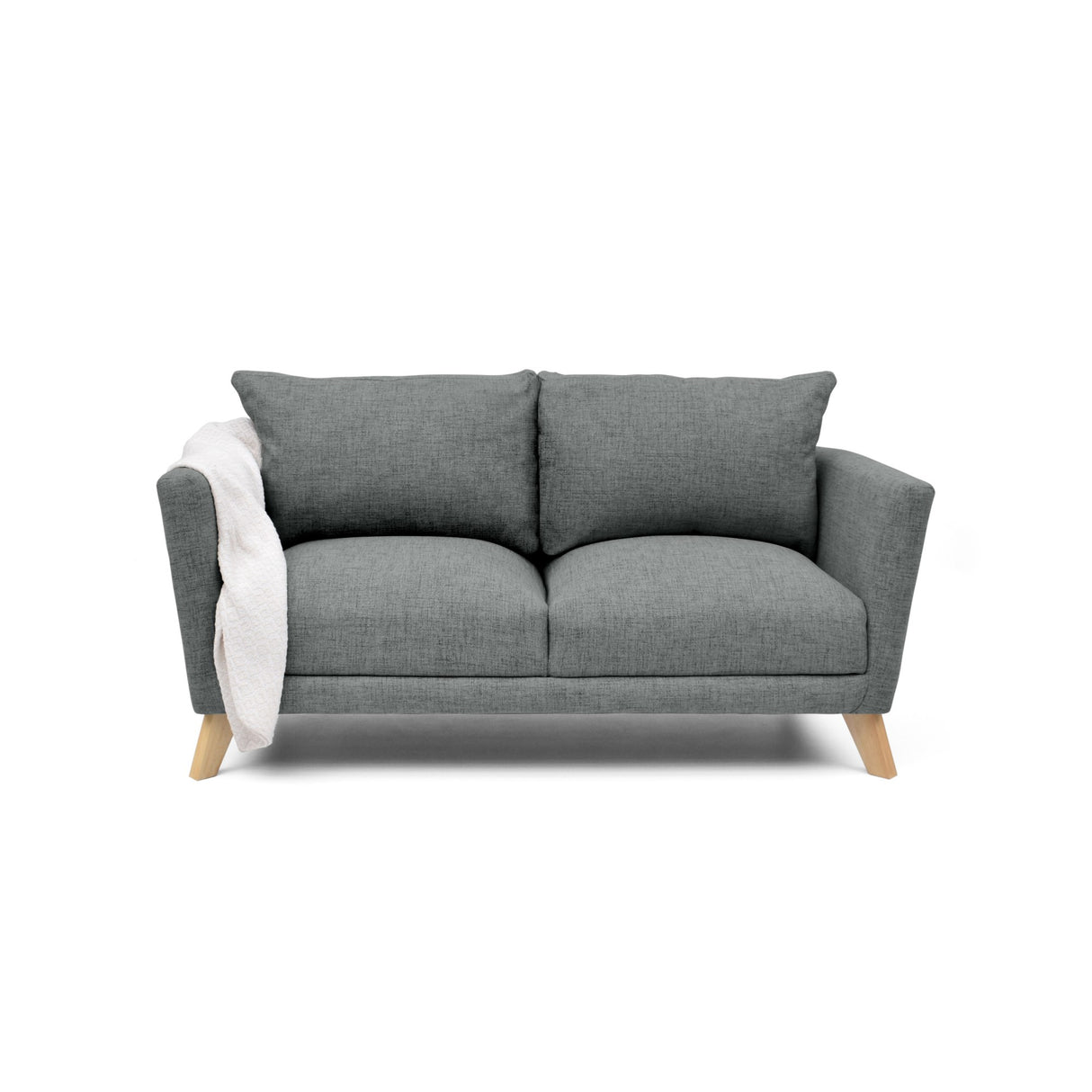 Sofá Montecarlo Gris Dicosta y Matiz Natural 170x90cm de Tres Puestos con Apoya Brazos