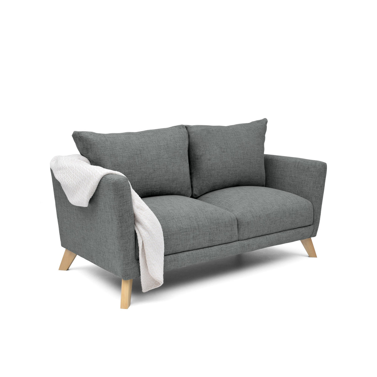 Sofá Montecarlo Gris Dicosta y Matiz Natural 170x90cm de Tres Puestos con Apoya Brazos