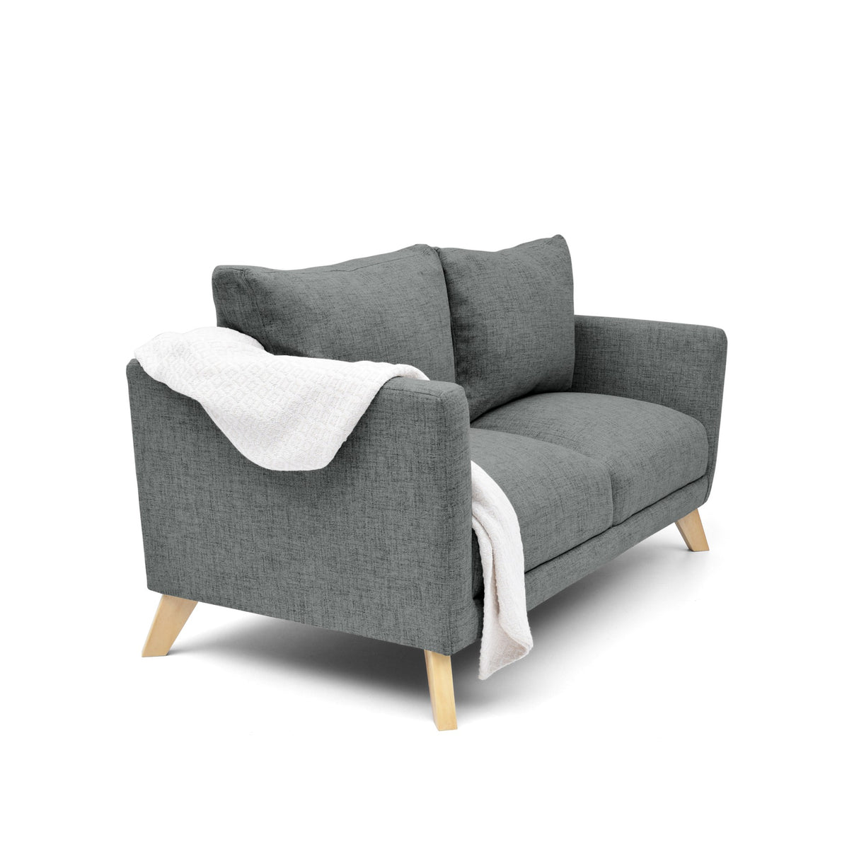 Sofá Montecarlo Gris Dicosta y Matiz Natural 170x90cm de Tres Puestos con Apoya Brazos