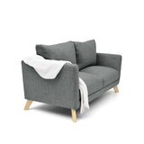 Sofá Montecarlo Gris Dicosta y Matiz Natural 170x90cm de Tres Puestos con Apoya Brazos