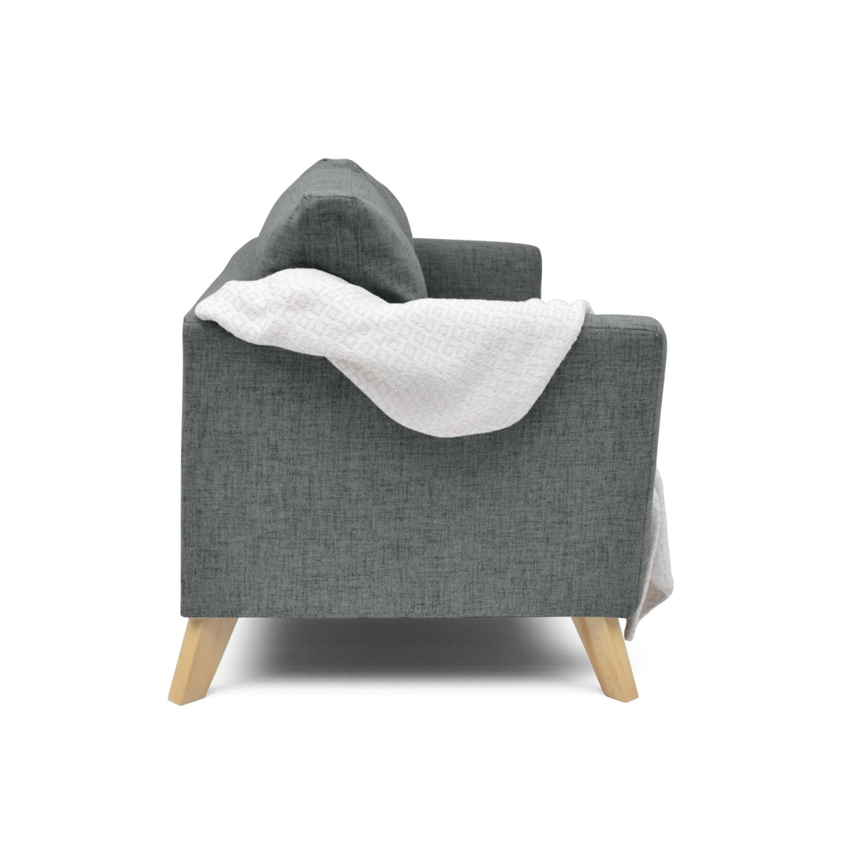 Sofá Montecarlo Gris Dicosta y Matiz Natural 170x90cm de Tres Puestos con Apoya Brazos