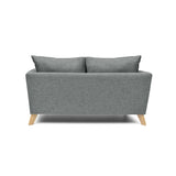 Sofá Montecarlo Gris Dicosta y Matiz Natural 170x90cm de Tres Puestos con Apoya Brazos