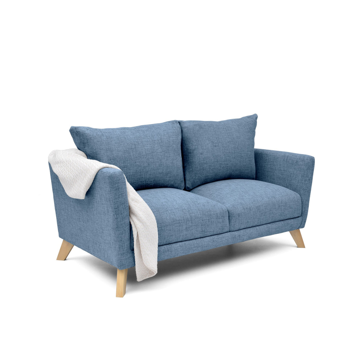 Sofá Montecarlo Índigo Dicosta y Matiz Natural 170x90cm de Tres Puestos con Apoya Brazos