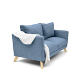 Sofá Montecarlo Índigo Dicosta y Matiz Natural 170x90cm de Tres Puestos con Apoya Brazos