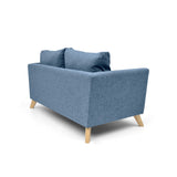 Sofá Montecarlo Índigo Dicosta y Matiz Natural 170x90cm de Tres Puestos con Apoya Brazos