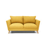 Sofá Montecarlo Mostaza Dicosta y Matiz Natural 170x90cm de Tres Puestos con Apoya Brazos