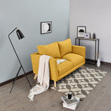 Sofá Montecarlo Mostaza Dicosta y Matiz Natural 170x90cm de Tres Puestos con Apoya Brazos