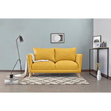Sofá Montecarlo Mostaza Dicosta y Matiz Natural 170x90cm de Tres Puestos con Apoya Brazos