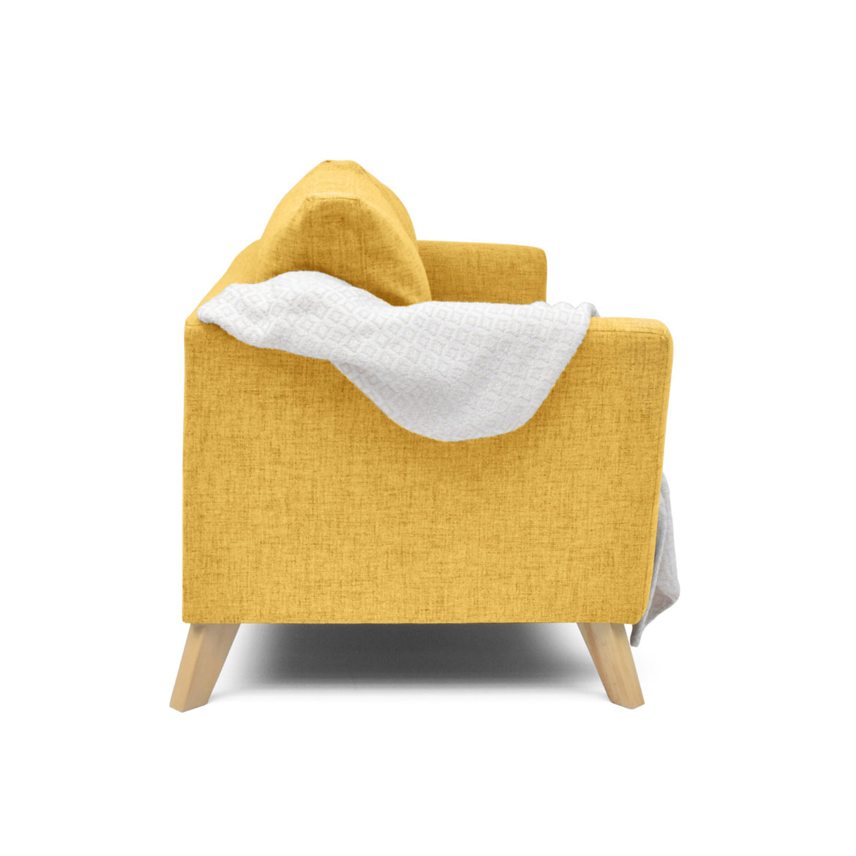 Sofá Montecarlo Mostaza Dicosta y Matiz Natural 170x90cm de Tres Puestos con Apoya Brazos